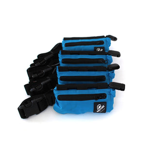 Four restube extreme packed in blue pouches with black belt