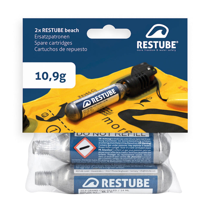 Two Restube CO2 replacement cartridges 10.9 g