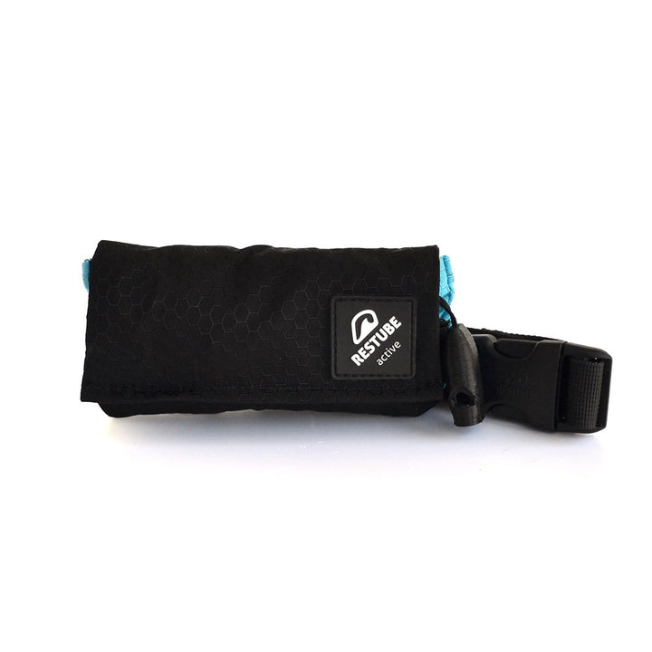 Restube active packed in black and icemint blue pouch